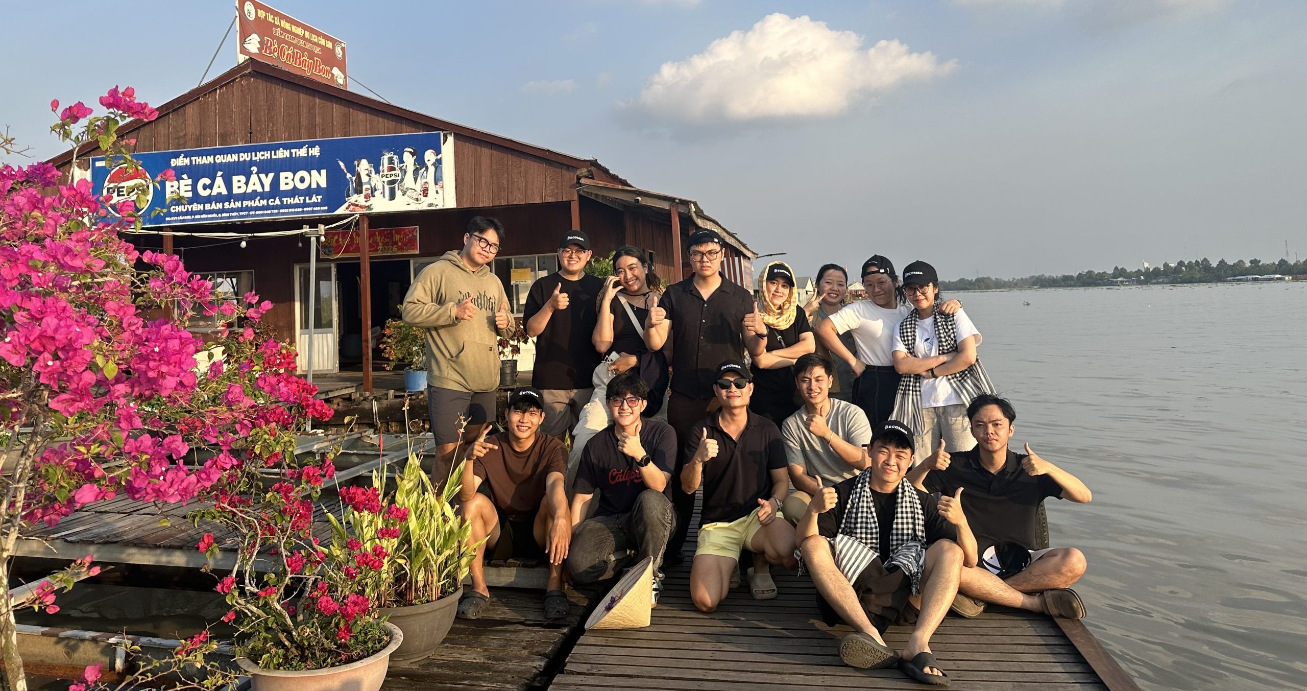 The ECOM84 team together on a company trip