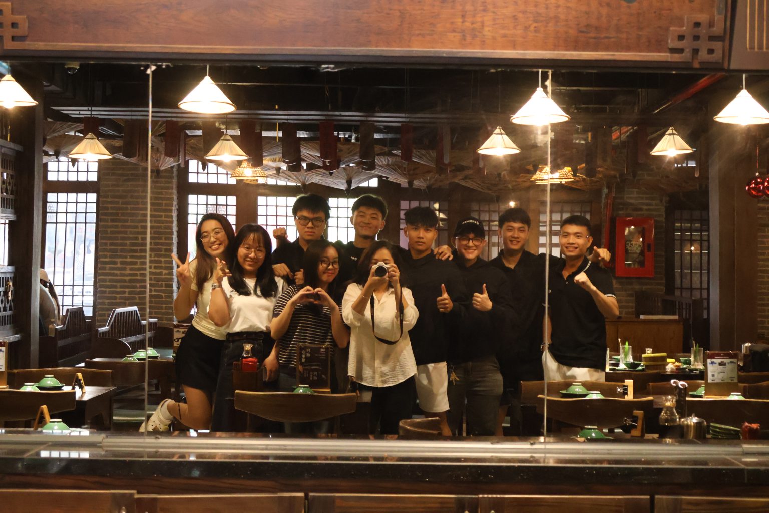 The ECOM84 team at a company dinner