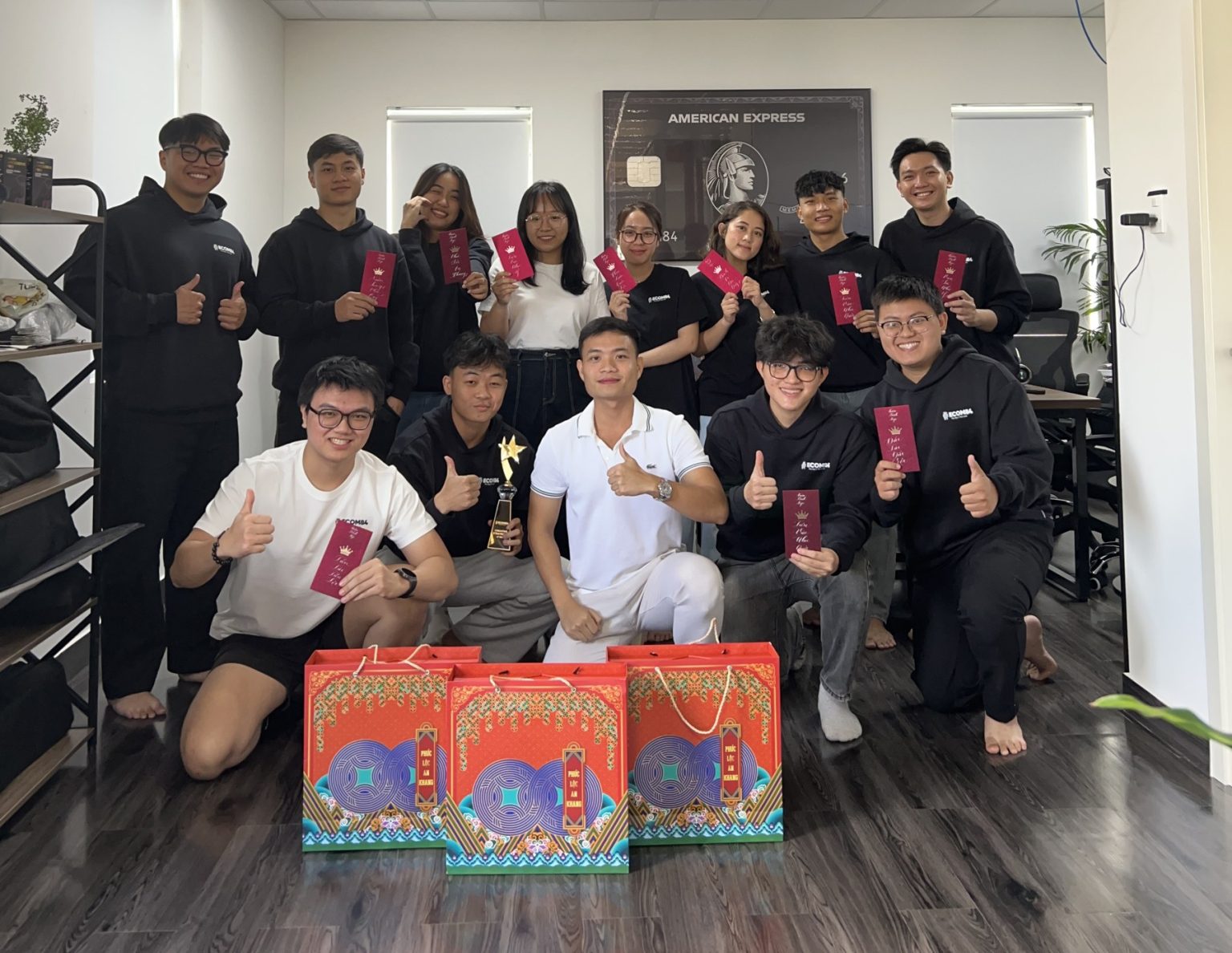 The ECOM84 team at the office Lunar New Year party